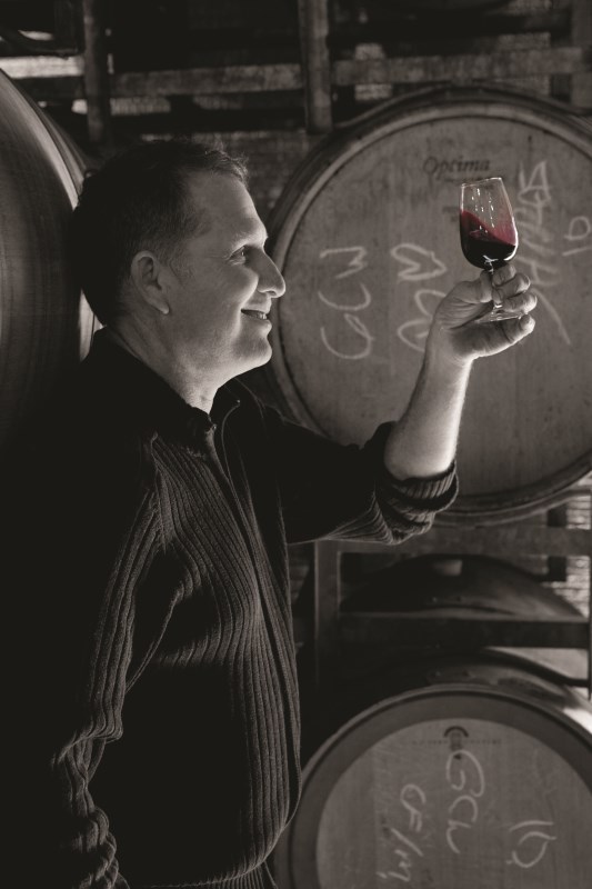 Greg with red wine - Greg Cooley Wines