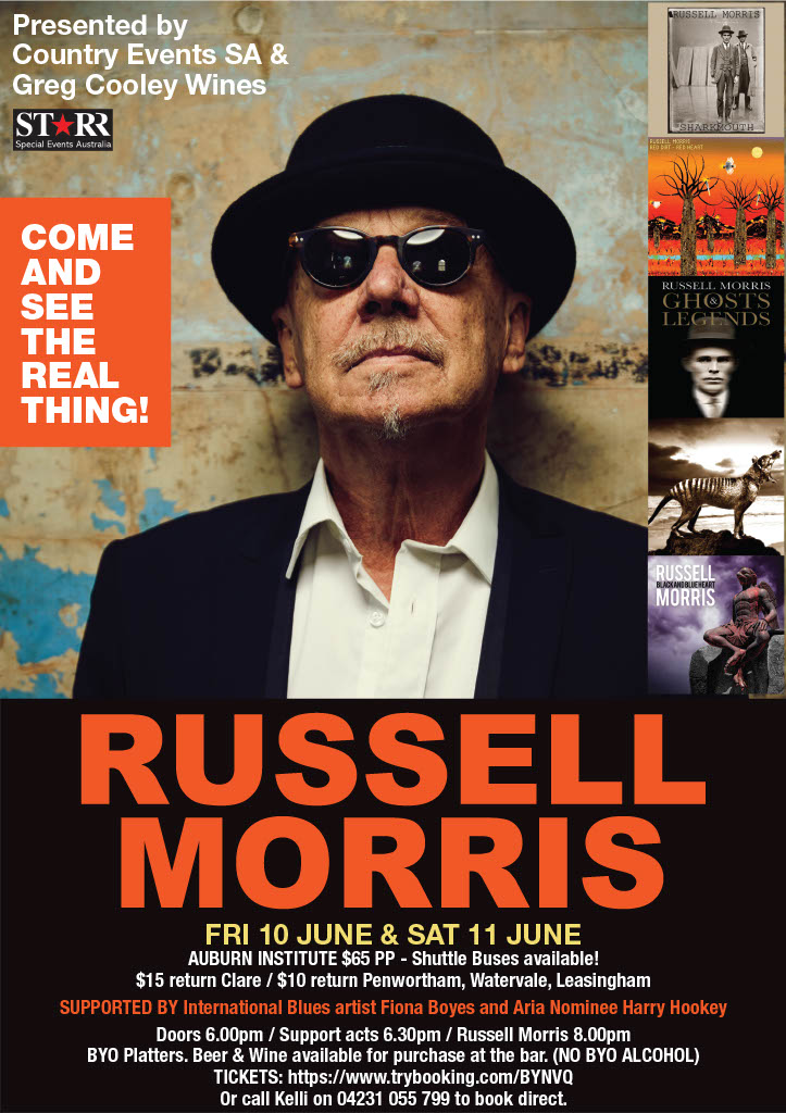 Greg Cooley Wines presents Russell Morris at the Auburn Institute